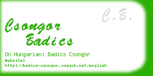 csongor badics business card